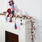 4.5-Foot Patriotic Garland for the 250th Independence Day Celebration, Featuring Red, White, and Blue Berry Branches with Metal Star Accents and 30 Fairy Lights — Ideal for 4th of July Door or Wall Décor